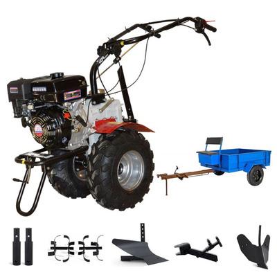 Купить Мотоблок Угра НМБ-1Н10А с прицепом, ВОМ, прониженной передачей и двигателем Кадви/Lifan 177F 9,0 л.с. Колеса 19х7*8. В комплекте (плуг, фрезы, сцепка, распашник) в Минске с Доставкой по РБ