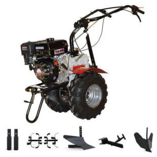 Мотоблок Угра НМБ-1Н10А с ВОМ, пониженной передачей и двигателем Кадви/Lifan 177F 9,0 л.с. Колеса 19х7*8. В комплекте (плуг, фрезы, сцепка, распашник)