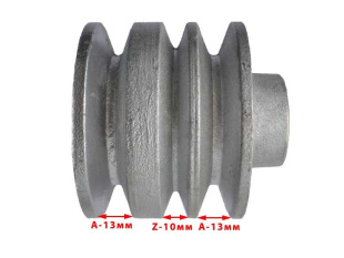 Шкив ременной пос. 20мм (3 ручья,А-13мм,Z-10мм,D80мм)