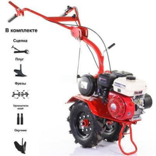 Мотоблок АГАТ (Салют) Л-6,5 с двигателем Lifan 168F-2 6.5 л.с. В комплекте: плуг, окучник, фрезы, сцепка, удлинители осей