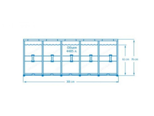 Каркасный бассейн Metal Frame, круглый, 305х76 см, INTEX (от 6 лет)