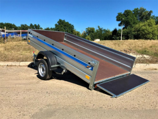 Самосвальный оцинкованный прицеп Кремень "Бизнес Люкс" (3,0х1,6) на рессоре alko