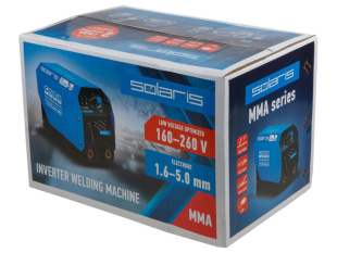 Инвертор сварочный SOLARIS MMA-250D (230В, 20-200 А, 70В, электроды диам. 1.6-5.0 мм, вес 3.6 кг)