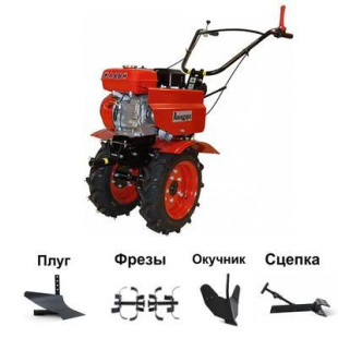 Мотоблок АВАНГАРД АМБ-1М с двигателем КАДВИ 170F 7,0 л.с. (колеса 4х10). В комплекте: плуг, сцепка, распашник, фрезы