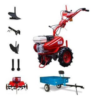 Мотоблок Салют 100 X-M1 с Прицепом и двигателем Honda GX-200 5,5 л.с. В комплекте (Фрезы раздвижные 6 шт., удлинители осей, плуг, сцепка, окучник) Мотоблок Салют 100 X-M1 с Прицепом и двигателем Honda GX-200 5,5 л.с. В комплекте (Фрезы раздвижные 6 шт., удлинители осей, плуг, сцепка, окучник)
