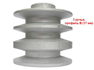 Шкив ременной пос. 19мм (3 ручья,B-17мм,D85мм)