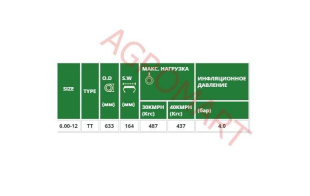 Шина - Покрышка MRL для мотоблока 6х12 MRT 302 RT