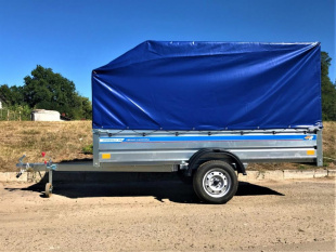 Самосвальный оцинкованный прицеп Кремень "Бизнес Люкс" (3,0х1,6) на рессоре alko